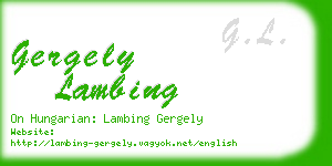 gergely lambing business card